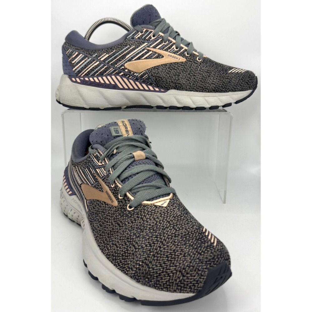 Brooks Adrenaline GTS 19 Running Shoes Gray Rose Gold Womens 8.5 B 1202841B034